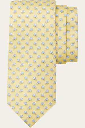 Salvatore Ferragamo Corbata de seda estampado Fútbol Amarillo