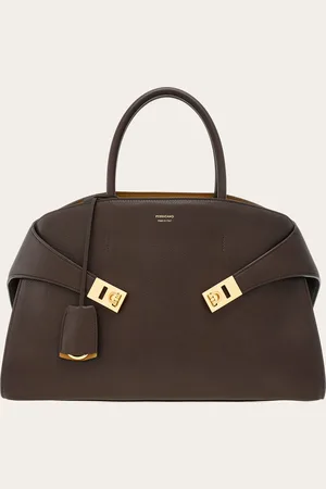 Salvatore Ferragamo Bolso de mano Hug bicolor (L) Marrón