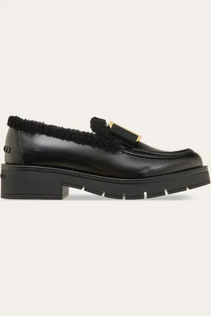 Salvatore Ferragamo Mocasines Vara Bow con merino Negro Talla 35