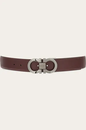 Salvatore Ferragamo Cinturón reversible y ajustable Gancini Marrón