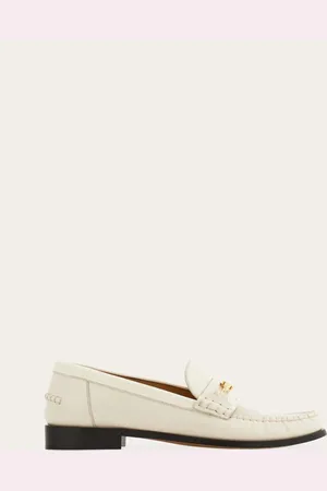 Salvatore Ferragamo Mocasines hebilla F Blanco Talla 35