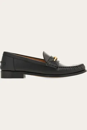 Salvatore Ferragamo Mocasines hebilla F Negro Talla 35
