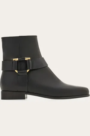Salvatore Ferragamo Botines adorno Gancini Negro Talla 35.5