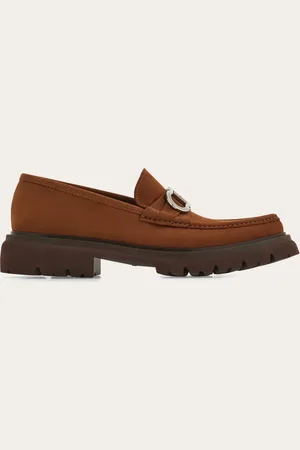 Salvatore Ferragamo Mocasines adorno Gancini Marrón Talla 40