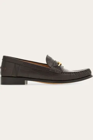 Salvatore Ferragamo Mocasines hebilla F Marrón Talla 35