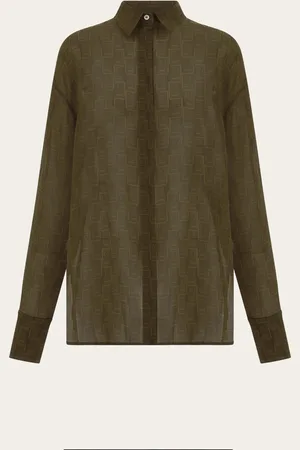 Salvatore Ferragamo Camisa Monogram Verde