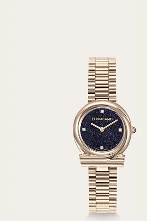 Salvatore Ferragamo Reloj Gancini Twisted Azul