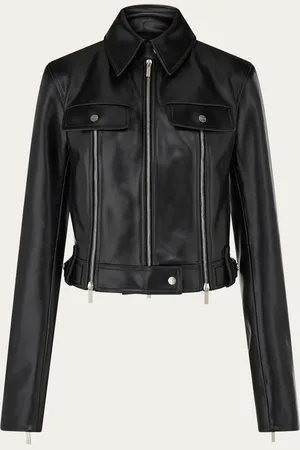 Salvatore Ferragamo Biker jacket con cremalleras verticales Negro