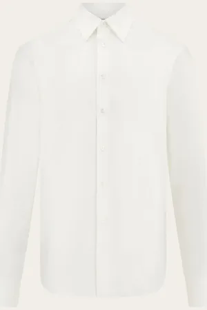 Salvatore Ferragamo Camisa con F bordada a tono Blanco