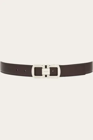 Salvatore Ferragamo Cinturón reversible y ajustable Gancini Rojo