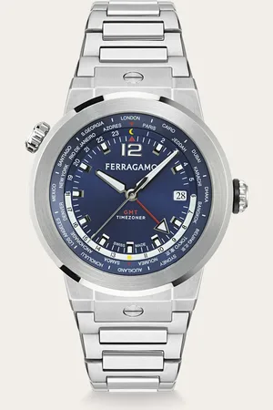 Salvatore Ferragamo Reloj F-80 GMT Azul