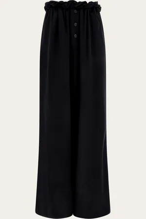 Salvatore Ferragamo Pantalones pijama de satén Negro