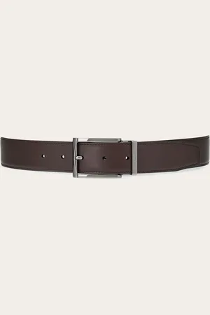 Salvatore Ferragamo Cinturón reversible y ajustable con hebilla rectangular Marrón