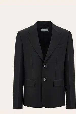 Salvatore Ferragamo Blazer de sastrería recta Negro