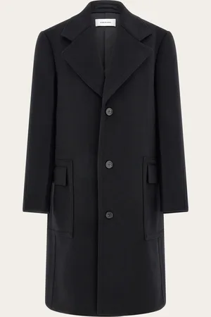 Salvatore Ferragamo Abrigo de lana y cachemira Negro