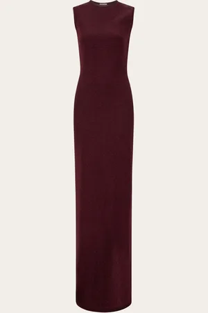 Salvatore Ferragamo Vestido largo de lurex Rojo