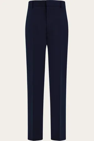 Salvatore Ferragamo Pantalones de canvas de algodón Azul