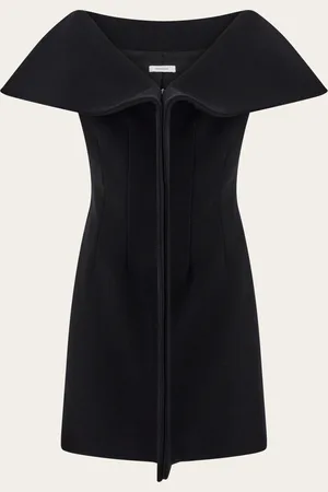 Salvatore Ferragamo Vestido sin mangas de gabardina elástica Negro