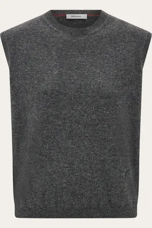 Salvatore Ferragamo Chaleco sin mangas de cachemira Gris