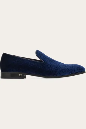 Salvatore Ferragamo Mocasines de terciopelo Azul Talla 40.5