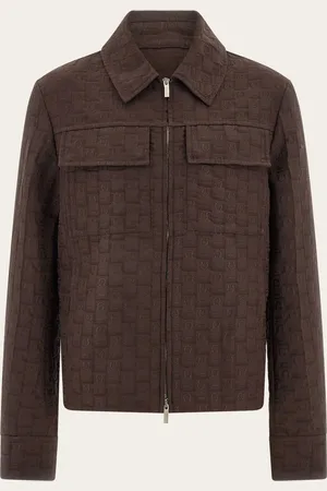 Salvatore Ferragamo Chaqueta de tejido Monogram Marrón