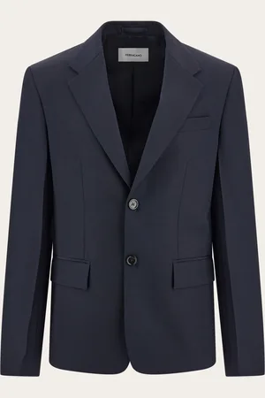 Salvatore Ferragamo Blazer de sastrería recta Azul