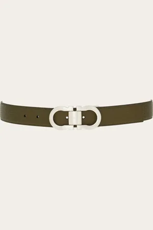 Salvatore Ferragamo Cinturón reversible y ajustable Gancini Verde