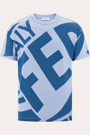 Salvatore Ferragamo Camiseta estampado gráfico Azul