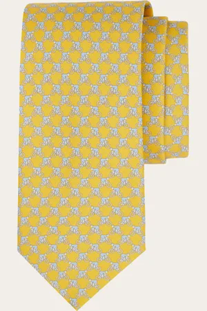Salvatore Ferragamo Corbata de seda estampado Ciclista Amarillo