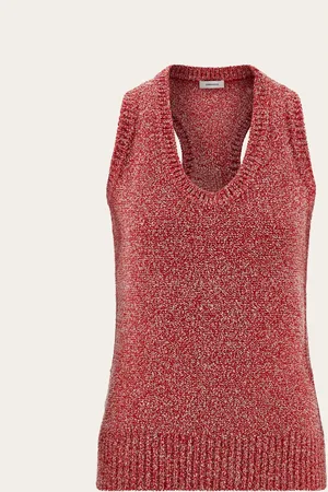 Salvatore Ferragamo Tank top bouclé Rojo