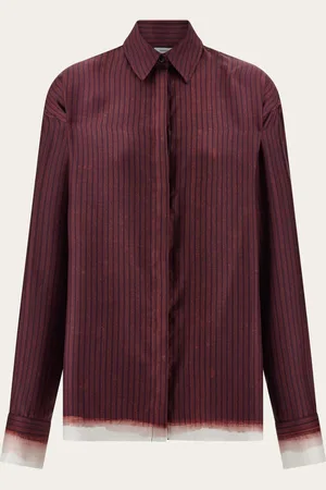 Salvatore Ferragamo Camisa de seda estampada Rojo