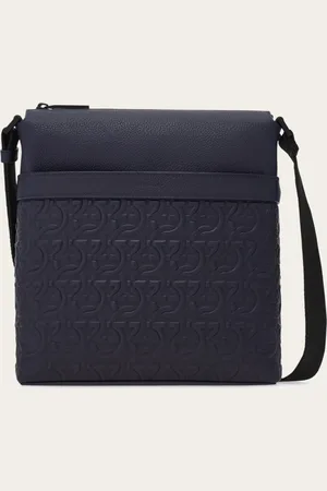 Salvatore Ferragamo Bolso messenger con gofrado Gancini Azul