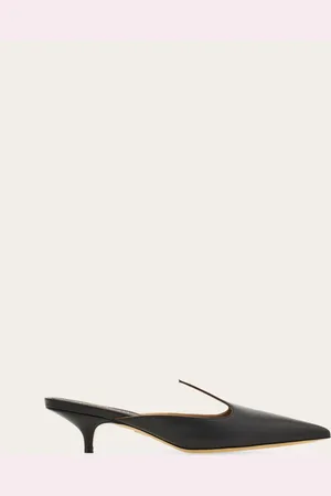 Salvatore Ferragamo Mule con detalle gráfico Negro Talla 36