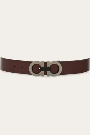 Salvatore Ferragamo Cinturón reversible y ajustable Gancini Marrón