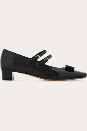 Salvatore Ferragamo Mary Jane lazo Vara Negro Talla 35