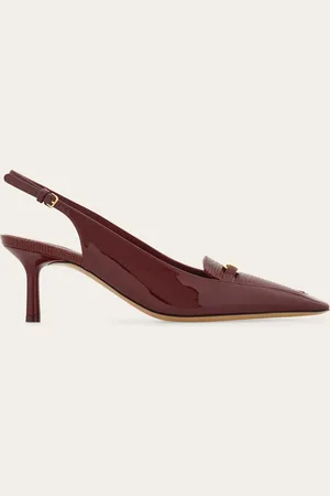 Salvatore Ferragamo Zapatos slingback New Vara plate Rojo Talla 36
