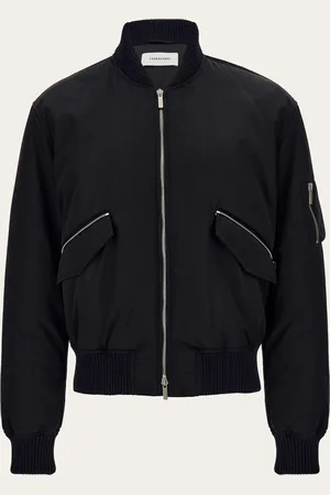 Salvatore Ferragamo Bomber en satén técnico Negro