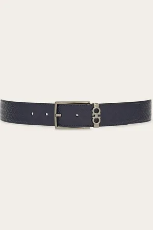 Salvatore Ferragamo Cinturón reversible y ajustable Gancini Azul