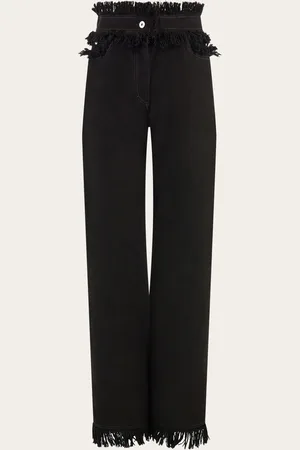 Salvatore Ferragamo Denim con desflecado Negro