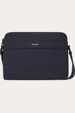 Salvatore Ferragamo Bolso bandolera con gofrado Gancini Azul