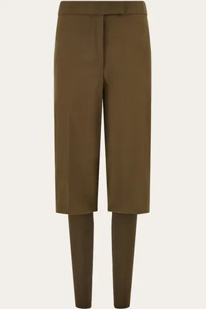 Salvatore Ferragamo Pantalones con inserción de punto Verde