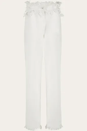 Salvatore Ferragamo Denim con desflecado Blanco