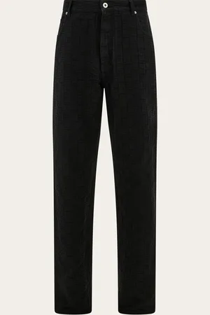 Salvatore Ferragamo Pantalones 5 bolsillos monogram Negro