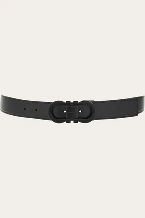 Salvatore Ferragamo Cinturón reversible y ajustable Gancini Negro