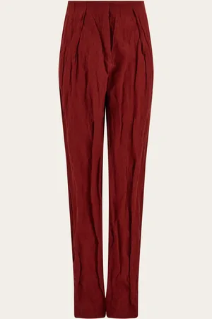 Salvatore Ferragamo Pantalones arrugados Rojo