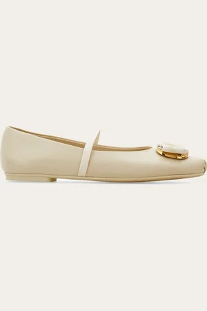 Salvatore Ferragamo Bridal- Bailarinas con Vara plaque Blanco Talla 35.5