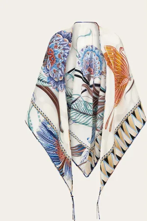 Salvatore Ferragamo Pareo triangular estampado Jade Azul