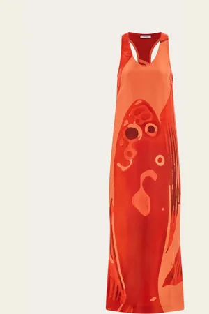 Salvatore Ferragamo Vestido de seda Rojo