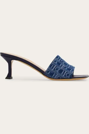 Salvatore Ferragamo Slides Monogram Azul Talla 35.5