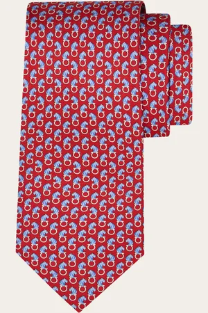 Salvatore Ferragamo Corbata de seda estampado Felino Rojo